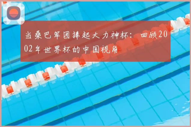 当桑巴军团捧起大力神杯:回顾2002年世界杯的中国视角